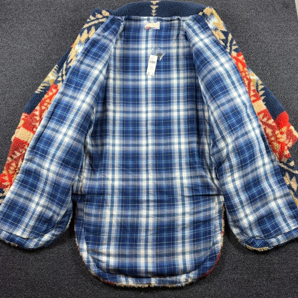 NWT Pilcro Anthropologie Sherpa Fleece Southwestern Jacket XXSP Flannel‎ Liner